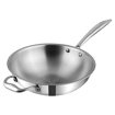 Vinod PTWK26 Cookware Vinod Platinum Triply Stainless Steel Wok, 26 cm Wok 3.2 L capacity 26 cm diameter  (Stainless Steel)