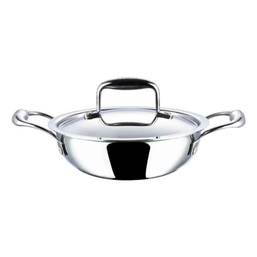 Vinod Platinum Extra Deep Kadai EDPTKD18 cm 1.1 LTR Kadhai 18 cm diameter with Lid 1.1 L capacity  (Aluminium, Induction Bottom)