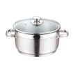 Vinod 3424 Two Tone Pot 24 cm diameter 2.3 L capacity with Lid  (Stainless Steel, Induction Bottom)