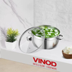 Vinod BMSO14 Bremen Capsule Bottom Pot 14 cm diameter 1 L capacity with Lid  (Stainless Steel)