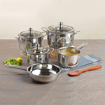 Vinod 5TYC Tuscany Set Induction Bottom Cookware Set  (Stainless Steel, 5 - Piece)