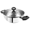 Vinod IKDX20 Deluxe Kadai with Lid 20 cm- 1.5 LTR Kadhai 20 cm diameter with Lid 2.4 L capacity  (Stainless Steel, Induction Bottom)