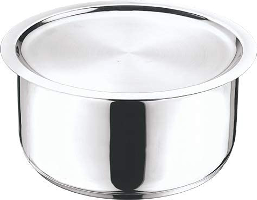 Vinod TPL18 Stainless Steel 304 Tope 18 cm - 2.2 LTR Tope with Lid 4.1 L capacity 18 cm diameter  (Stainless Steel, Induction Bottom)