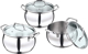 Vinod 3ALC Almaty Pot 14 cm, 16 cm, 18 cm diameter 1.3 L, 2 L, 2.9 L capacity with Lid  (Stainless Steel, Induction Bottom) Vinod 3ALC Almaty Pot 14 cm, 16 cm, 18 cm diameter 1.3 L, 2 L, 2.9 L capacity with Lid  (Stainless Steel, Induction Bottom)