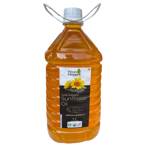 PAWARS ORGANIC Cold Pressed Sunflower Oil 5 L की तस्वीर