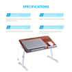 Picture of Portronics Laptop Cooling Stand Wood Portable Laptop Table Finish Color Brown DIY Do It Yourself