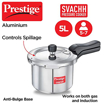 Prestige Svachh Aluminium Outer Lid Pressure Cooker, With Spillage Control, 5L, Silver की तस्वीर