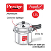 Prestige Popular Plus Svachh Virgin Aluminium Gas and Induction Compatible Outer Lid Pressure Cooker, 1.5 L (Silver) की तस्वीर