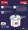 Prestige Popular Plus Svachh Virgin Aluminium Gas and Induction Compatible Outer Lid Pressure Cooker, 2 L (Tall) (Silver) की तस्वीर