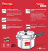 Prestige Popular Plus Svachh Virgin Aluminium Gas and Induction Compatible Outer Lid Pressure Cooker, 3 L (Silver) की तस्वीर