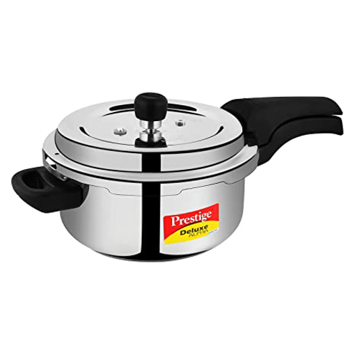 Picture of Prestige Deluxe Alpha Svachh 3 L Induction Bottom Pressure Cooker  (Stainless Steel)