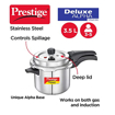 Picture of Prestige Deluxe Alpha Svachh 3.5 L Induction Bottom Pressure Cooker  (Stainless Steel)