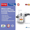 Picture of Prestige Deluxe Alpha Svachh 5.5 L Induction Bottom Pressure Cooker  (Stainless Steel)