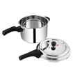 Picture of Prestige Deluxe Alpha Svachh 6.5 L Induction Bottom Pressure Cooker  (Stainless Steel)
