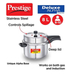 Prestige Svachh Deluxe Alpha 8 L Cooker with Suitable KenBerry SS Cooker Separator 8 L Induction Bottom Pressure Cooker  (Stainless Steel) की तस्वीर
