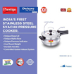 Picture of Prestige Deluxe Alpha Junior Handi 4.4 L Induction Bottom Pressure Cooker  (Stainless Steel)