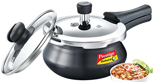 Prestige Deluxe Duo Plus 2 L Induction Bottom Pressure Cooker  (Hard Anodized) की तस्वीर
