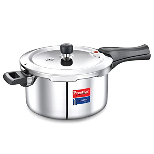 Picture of Prestige Svachh Triply 5 L Induction Bottom Pressure Cooker  (Aluminium, Stainless Steel)