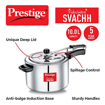 Picture of Prestige Nakshatra Plus Svachh Aluminium Inner Lid Pressure Cooker with Unique Deep Lid for Spillage Control, 10 Litre, Silver