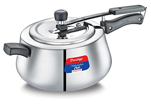 Picture of Prestige Nakshatra Cute 5 L Induction Bottom Pressure Cooker  (Stainless Steel)