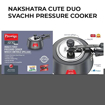 Picture of Prestige Nakshatra Cute Duo Svachh 3 L Induction Bottom Pressure Cooker  (Aluminium)
