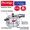 Picture of Prestige Svachh Nakshatra Alpha 5.5 L Induction Bottom Pressure Cooker  (Stainless Steel)