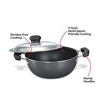 Picture of Prestige Omega Select Plus 3.5 Ltr Kadhai 27 cm diameter with Lid 3.5 L capacity  (Aluminium, Non-stick)