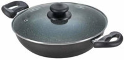 Picture of Prestige Omega Deluxe Kadhai 24 cm diameter with Lid 3.5 L capacity  (Aluminium, Non-stick, Induction Bottom)