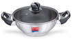 Picture of Prestige Platina Popular Kadhai 22 cm diameter with Lid 2.25 L capacity  (Stainless Steel, Induction Bottom)