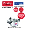 Picture of Prestige Platina Popular Pot Casserole 18 cm diameter 2 L capacity with Lid  (Stainless Steel, Induction Bottom)