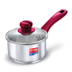 Picture of Prestige Platina Popular Sauce Pan 14 cm diameter with Lid 1 L capacity  (Stainless Steel, Induction Bottom)