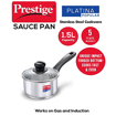 Picture of Prestige Platina Popular Sauce Pan 16 cm diameter with Lid 1.5 L capacity  (Stainless Steel, Induction Bottom)