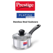 Picture of Prestige Platina Popular Sauce Pan 16 cm diameter with Lid 1.5 L capacity  (Stainless Steel, Induction Bottom)