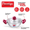 Picture of Prestige Popular Platina Stainless Steel Cookware Set Kadhai 22 cm, 16 cm, 22 cm diameter with Lid 1.9 L, 1.5 L, 2.25 L capacity  (Stainless Steel, Non-stick, Induction Bottom)