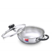 Picture of Prestige Tri Ply Splendor Kadai with Glass Lid and Induction Compatible Kadhai 24 cm diameter with Lid 3.1 L capacity  (Stainless Steel, Aluminium, Induction Bottom)