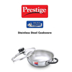 Picture of Prestige Tri Ply Splendor SS Kadhai 26 cm diameter with Lid 3.75 L capacity  (Stainless Steel, Induction Bottom)