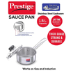 Picture of Prestige Triply Splendor 1.5 Ltr Sauce Pan 16 cm diameter with Lid 1.5 L capacity  (Stainless Steel, Induction Bottom)