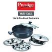 Picture of Prestige SS Multi kadai 28 cm with glass lid Induction & Standard Idli Maker  (4 Plates , 13 Idlis )