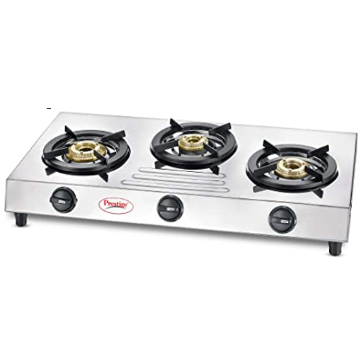 Picture of Prestige Fame Stainless Steel Stainless Steel Manual Gas Stove  (3 Burners)