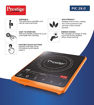 Picture of Prestige PIC 29.1 Orange Induction Cooktop  (Orange, Black, Push Button)