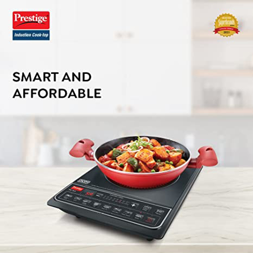 Prestige PIC 16.0 2000 Watt Induction Cooktop with Push button Induction Cooktop Black Push Button