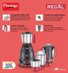 Picture of Prestige Regal_ 750 Juicer Mixer Grinder (4 Jars, Red and Black)