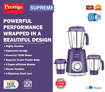 Picture of Prestige Supreme 750 Mixer Grinder (3 Jars, Violet)