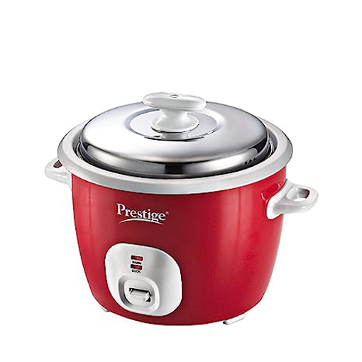 Picture of Prestige CUTE 1.8-2 Electric Rice Cooker with Steaming Feature  (1.8 L, Silky Red)