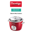 Picture of Prestige CUTE 1.8-2 Electric Rice Cooker with Steaming Feature  (1.8 L, Silky Red)