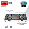 Prestige Marvel Glass Top Gas Table GTM 02 SS Steel Manual Gas Stove  (2 Burners) की तस्वीर