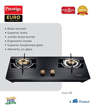 Picture of Prestige EURO Glass Top Powder Coated Body with Toughened Glass Manual Gas Stove  (2 Burners)