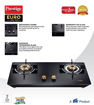 Picture of Prestige EURO Glass Top Powder Coated Body with Toughened Glass Manual Gas Stove  (2 Burners)