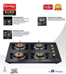 Picture of Prestige EURO Glass Manual Gas Stove  (4 Burners)