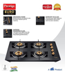 Picture of Prestige EURO Glass Manual Gas Stove  (4 Burners)